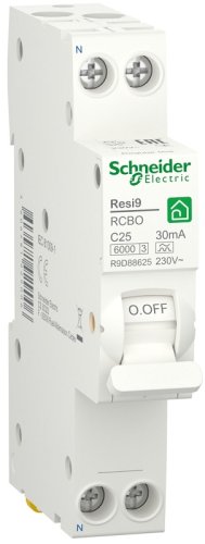 Автомат дифференциального тока АВДТ Schneider Electric Resi9 1п 25А 30мА 6кА C тип A фото Автомат дифференциального тока АВДТ Schneider Electric Resi9 1п 25А 30мА 6кА C тип A картинка